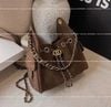 Túi xách nữ da cao cấp nhung đeo ngang túi da xô dây xích túi nách đeo vai style HQ - NÂU - T12