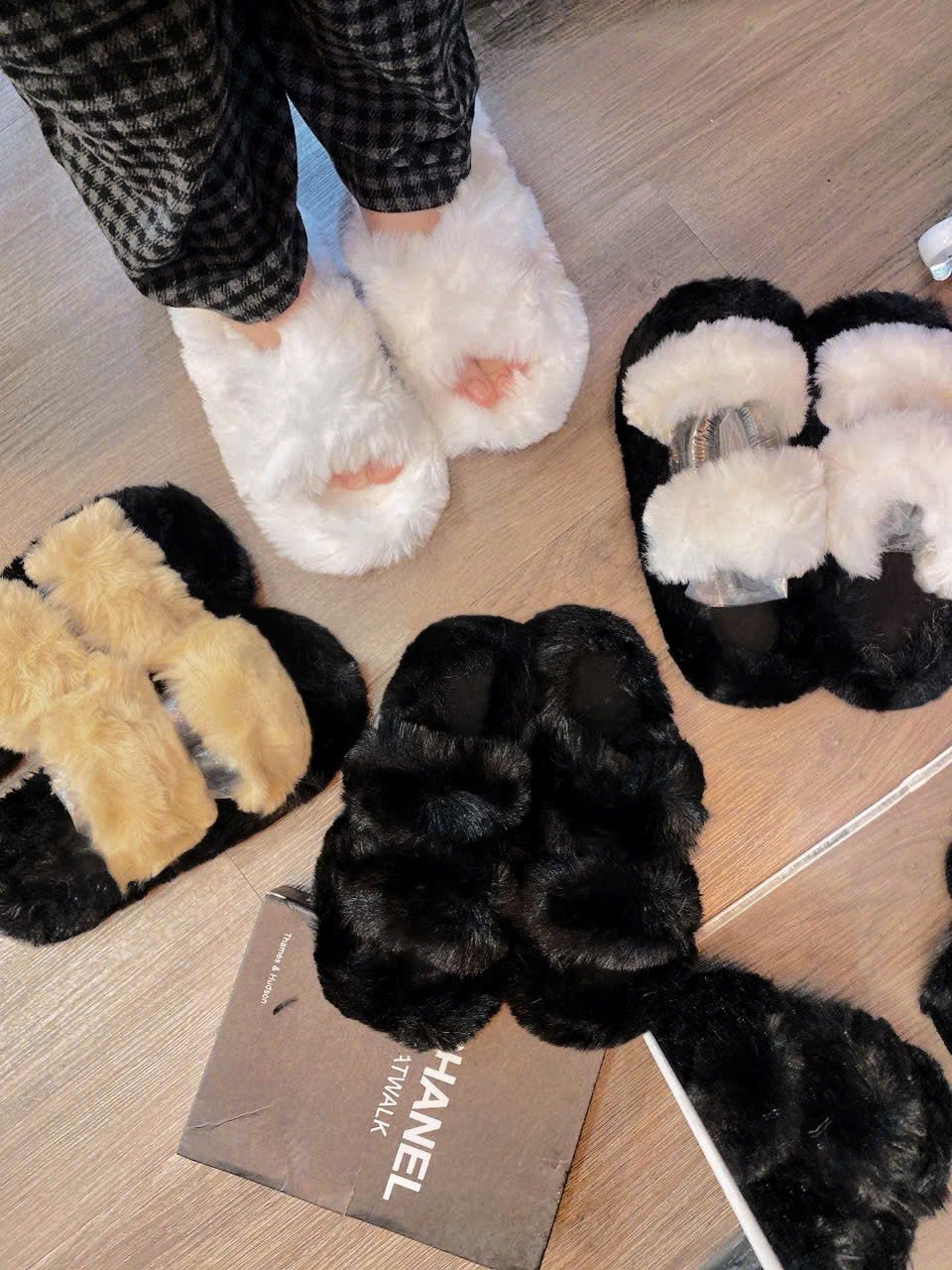  Dép lông 2 quai đế bệt mang siêu âm chân - FULL ĐEN - E83 (Size 36/37) 