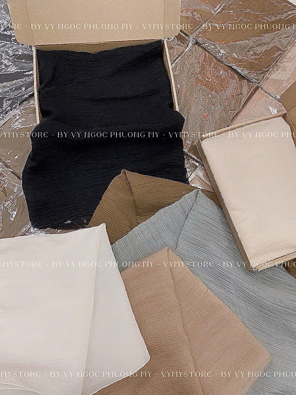  Khăn vải tơ đũi chạy line viền xịn xò - NÂU NHẠT - Z6 