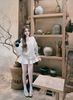 Set áo tay dài trễ vai mix chân váy dáng ngắn có lót quần trong - E143