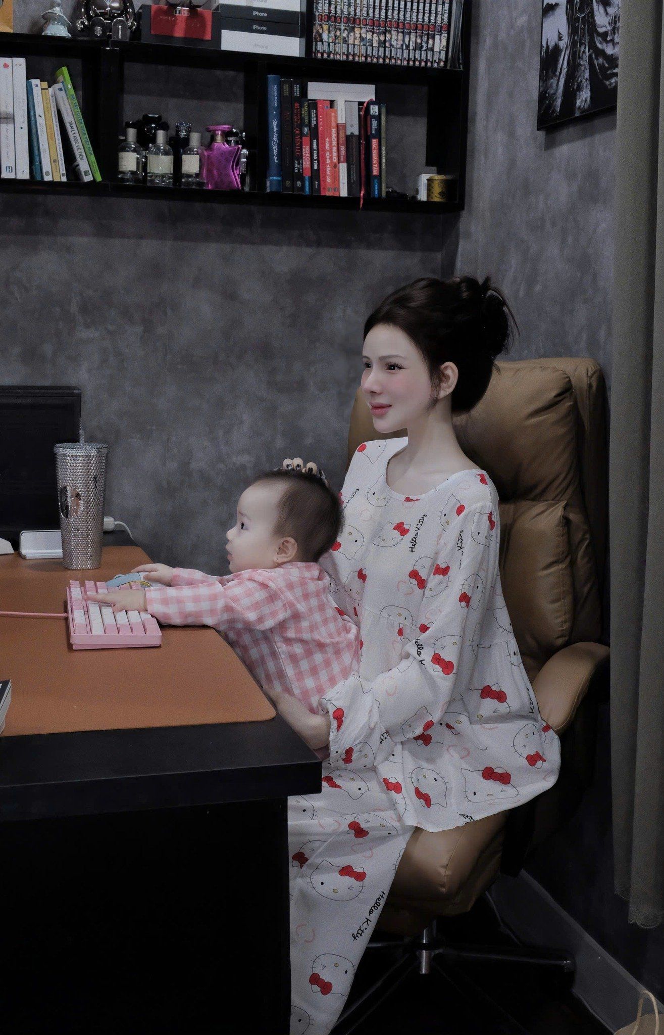  Set bộ đũi lạnh áo hoạ tiết màu TRẮNG HELLO KITTY - E290 