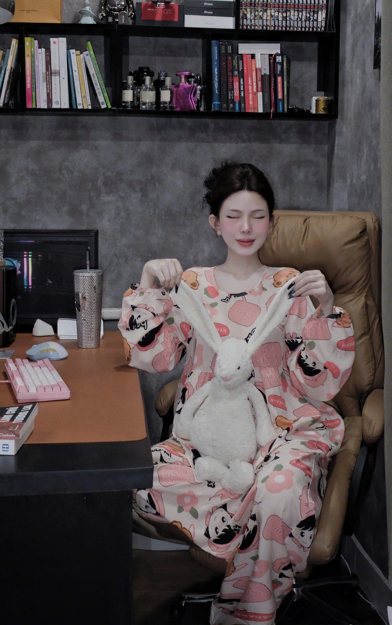  Set bộ đũi lạnh áo hoạ tiết màu GÁI HOA GẤU - E294 