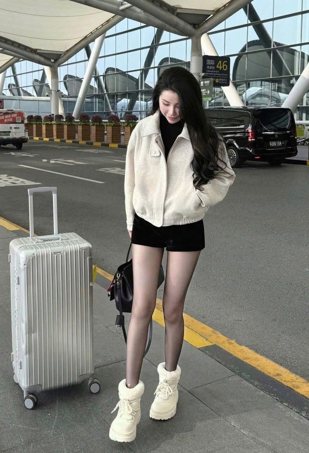  Áo khoác dạ 2 lớp tay dài mùa thu đông ấm - KEM - G43 