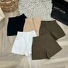 Quần short lưng siêu cao chất umi co dãn BASIC - NÂU NHẠT - G89 (EO S<68, M<72, L<74)