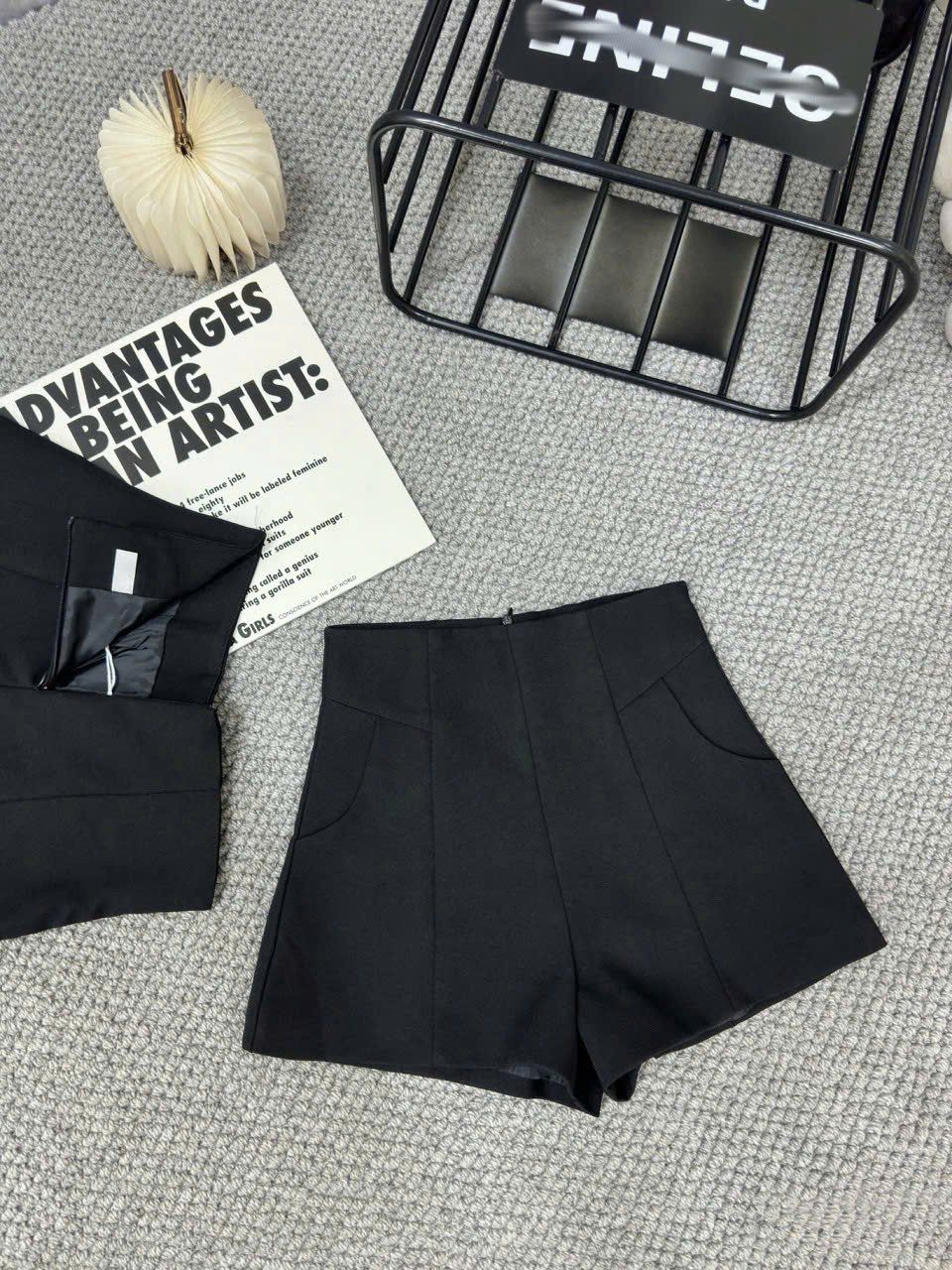  Quần short lưng siêu cao chất umi co dãn BASIC - ĐEN - G86 (EO S<68, M<72, L<74) 