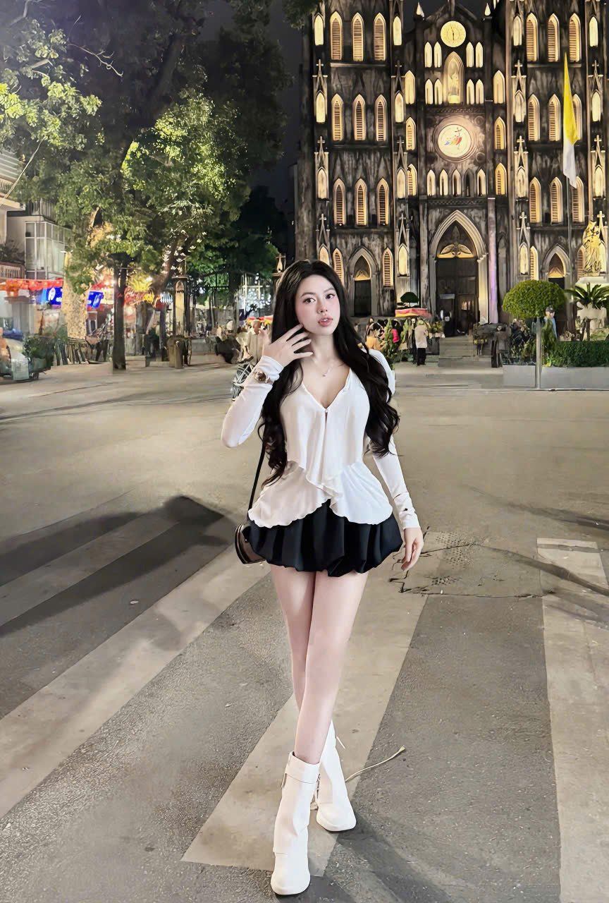  Set áo tay dài cổ v phối tầng bèo mix chân váy bí - G121 