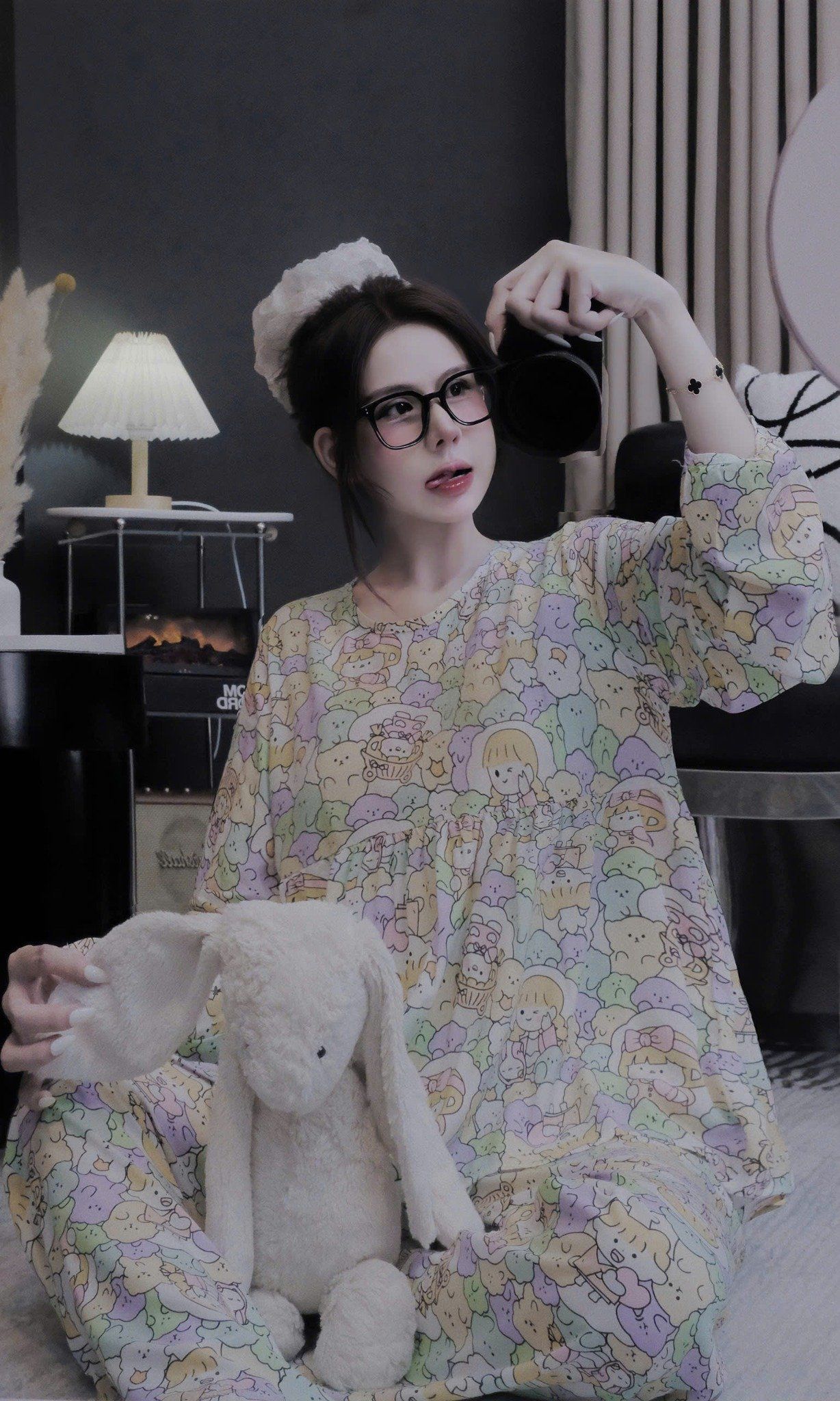  Set bộ tole áo babydoll mix quần suông dài họa tiết - CÔ GÁI MÂY XANH - Z9 