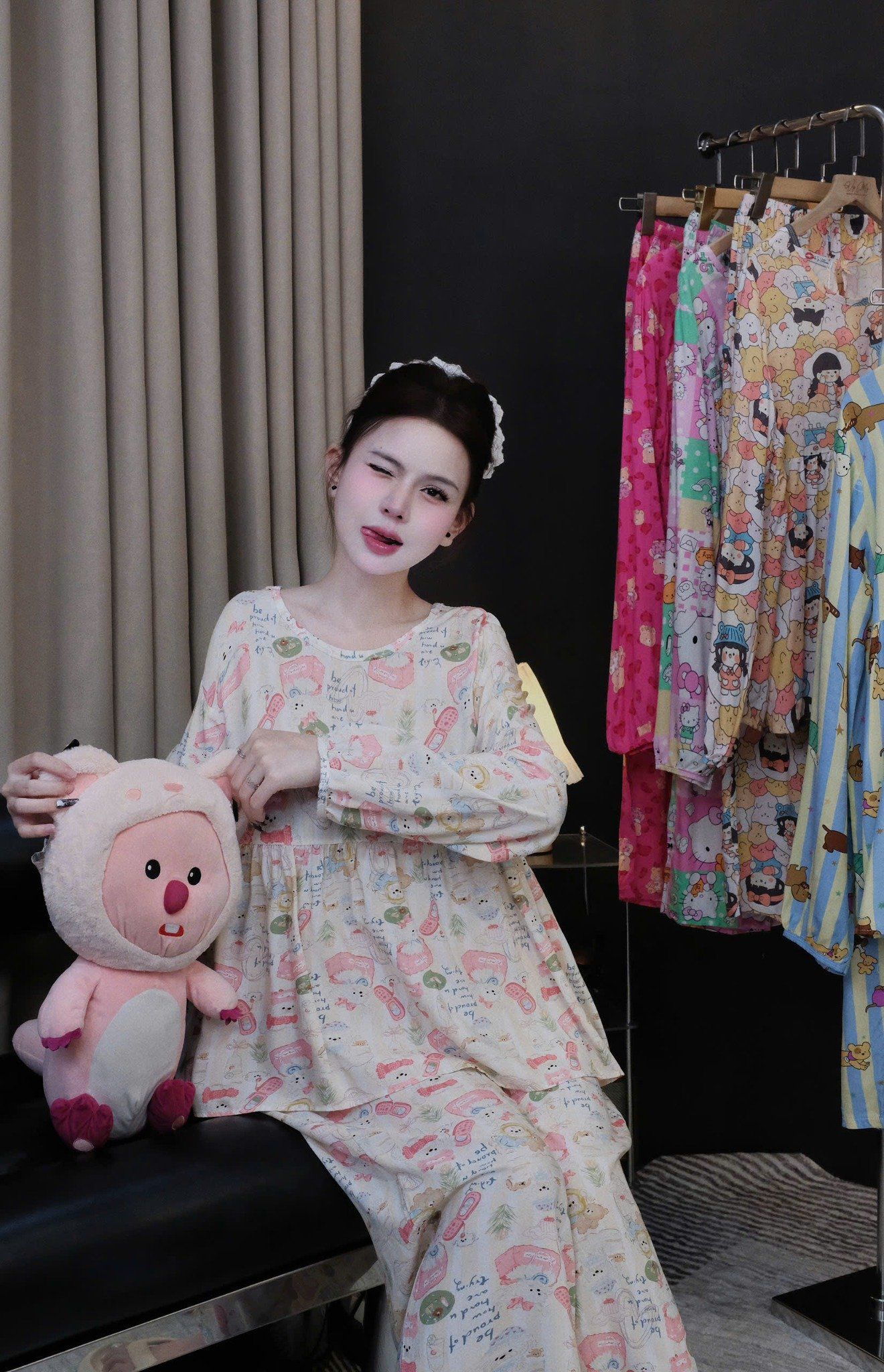  Set bộ tole áo babydoll mix quần suông dài họa tiết - CÚN KEM - Z27 