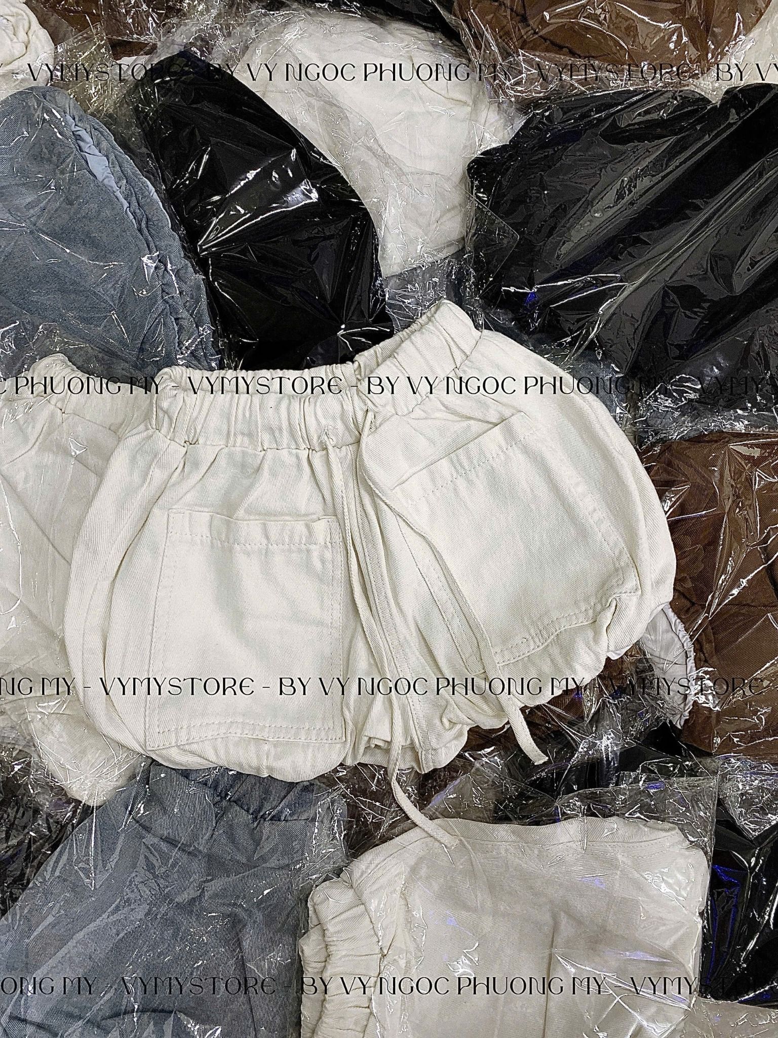 Quần bí 2 túi chất jean dày dặn hàng đúp 2 lớp - TRẮNG - B5 