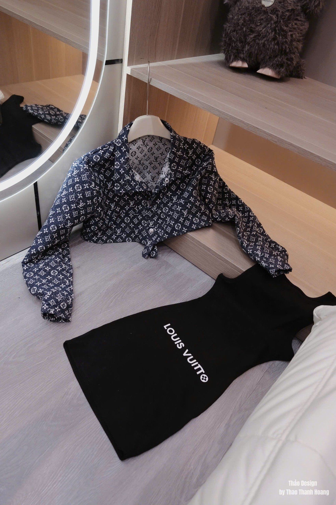  Set váy body LV mix áo khoác lửng họa tiết hot hit - G224 