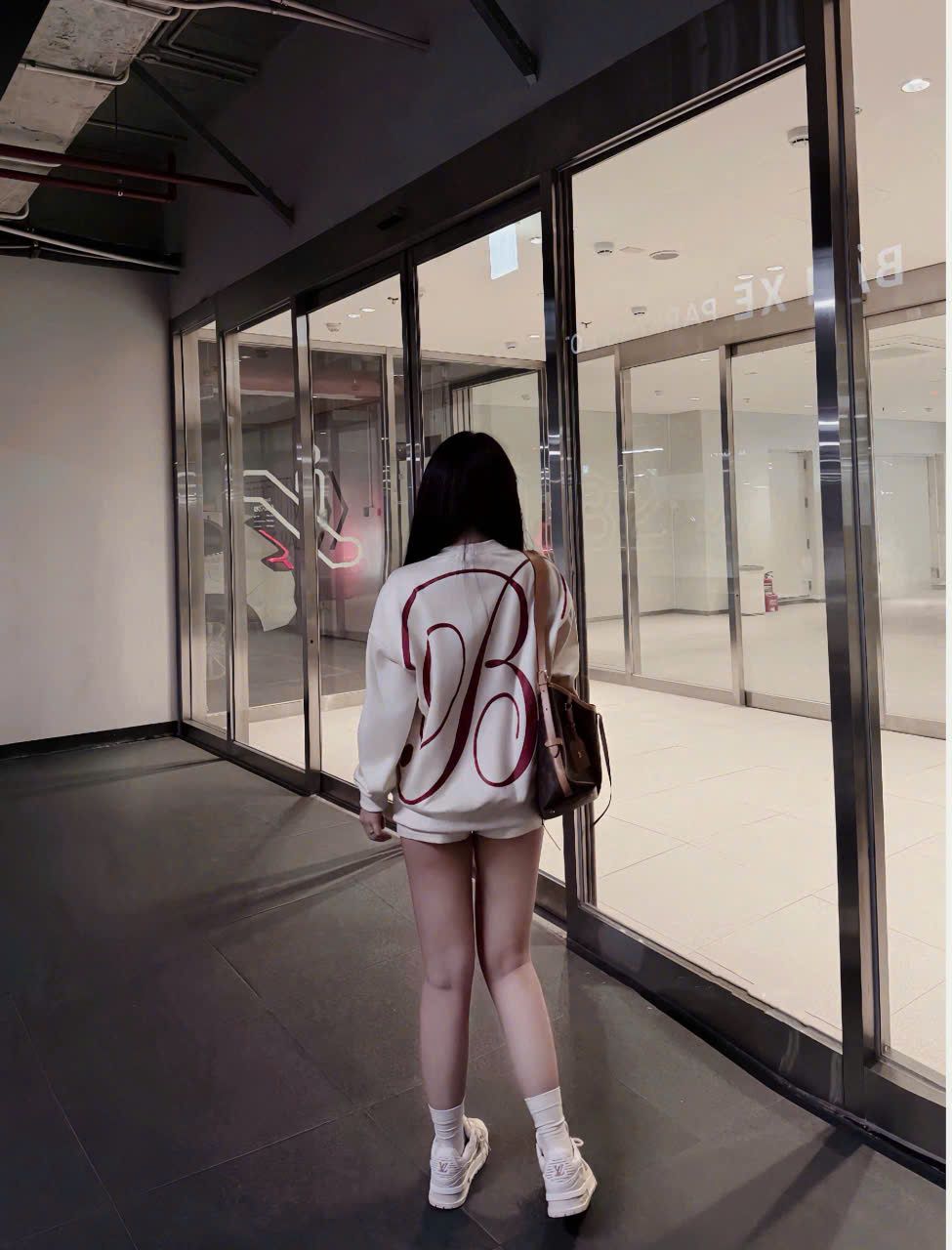  Set nỉ áo tay dài logo B mix quần short ngắn Bad Blood - KEM - G230 