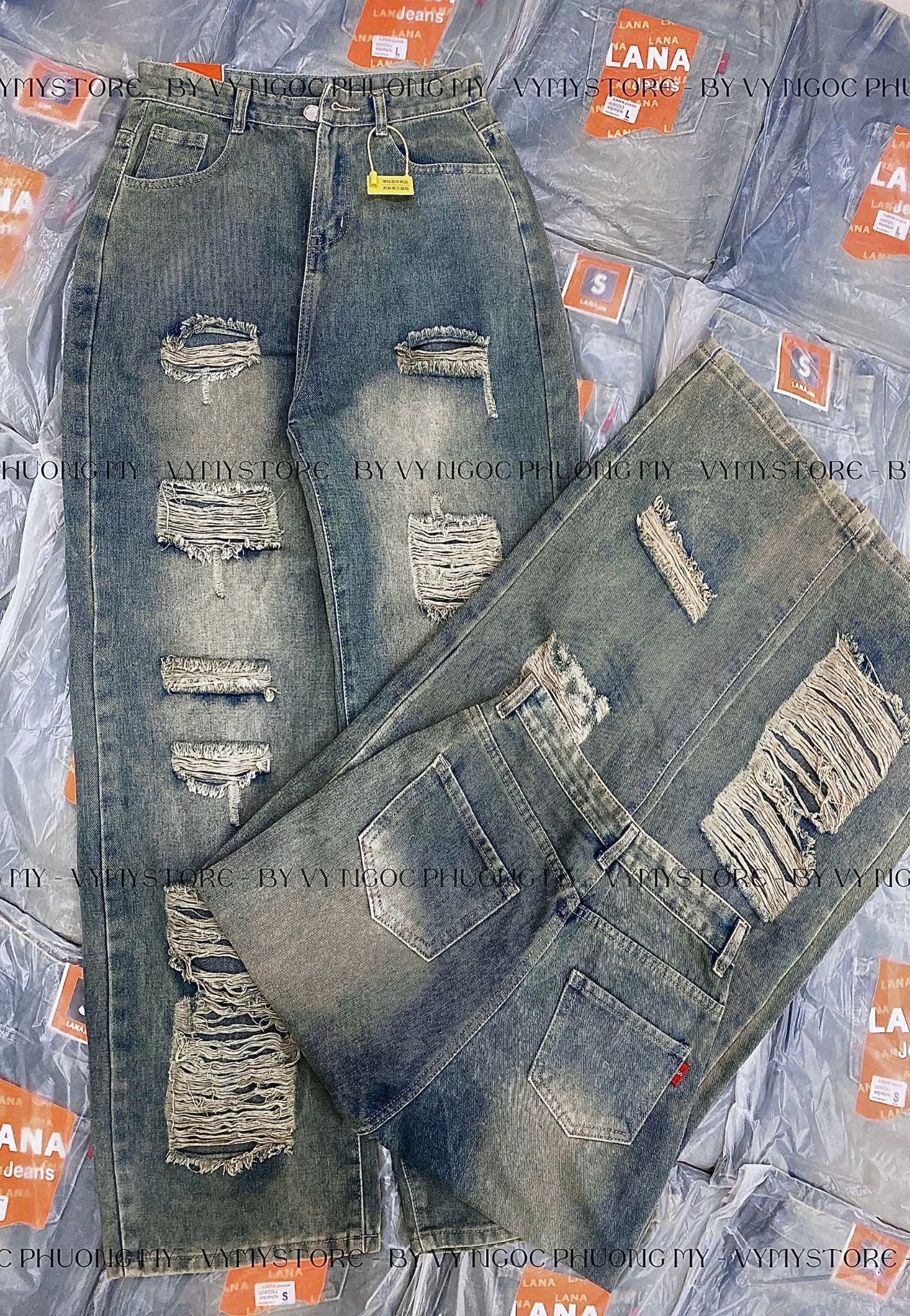  Quần suông RÁCH form suông siu đẹp - C33 ( eo S<66, M<70, L<74 ) 