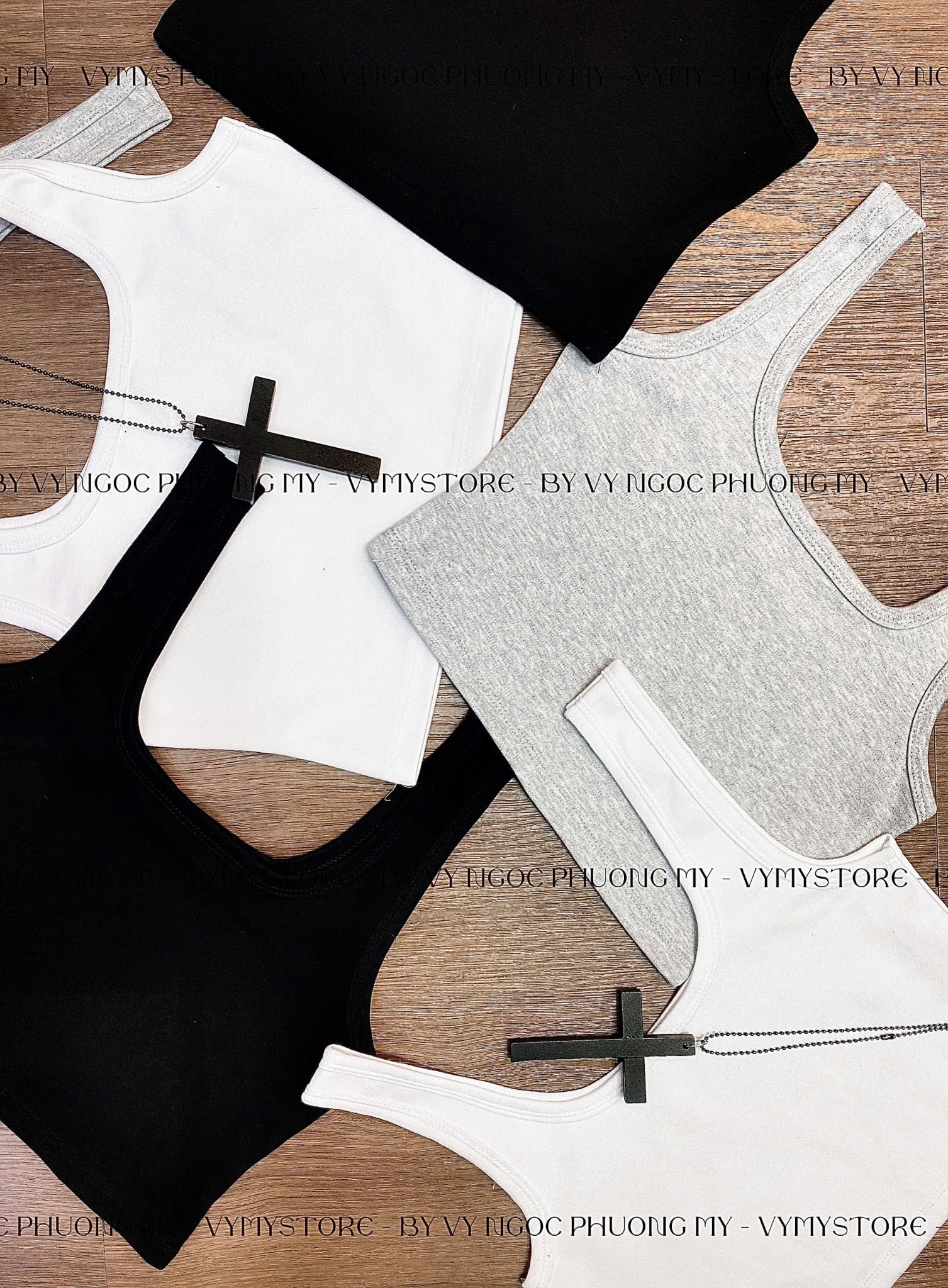  Áo CỔ U hai dây form ngắn croptop - TRẮNG - C83 ( FREESIZE <58KG ) 