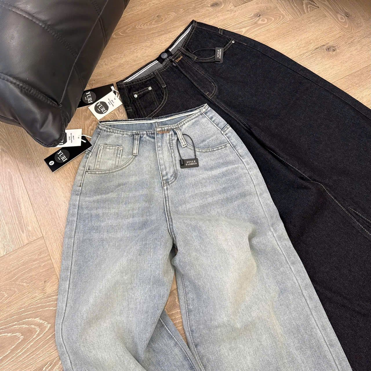  Quần jean ống suông lưng viền line kiểu BASIC - NHẠT - C213 (EO S<64, M<68, L<72) (DÀI 105CM) 