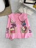 Áo len cổ bèo viền túi kiểu HELLO KITTY nút tim hàng QC - HỒNG - G032