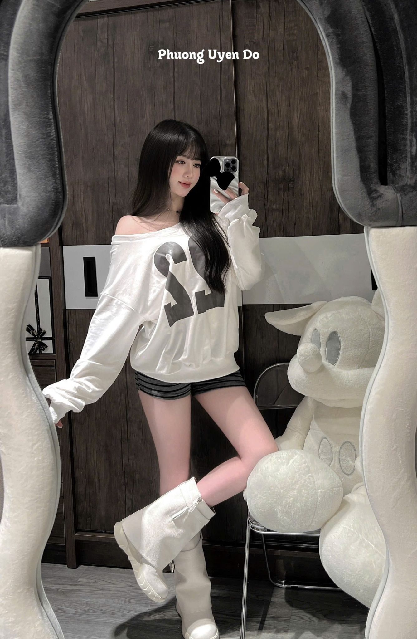  Set áo thun tay dài số 22 mix quần short kẻ lưng chun dây rút - C242 