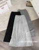 Chân váy suông dài lưng chun dây rút dài 95cm - XÁM ĐẬM - C271