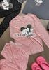 Set áo tay dài họa tiết MICKEY mix quần suông phối ren - HỒNG - R17 HÀNG SALE LỖ KO ĐỔI TRẢ DƯỚI MỌI HÌNH THỨC