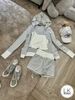 Set 3 món áo hai dây kèm khoác nón mix quần short lưng chun dây rút - NHẠT - R118