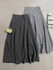 Chân váy suông dài dáng xòe BASIC - XÁM ĐẬM - S13 / DÀI 95CM
