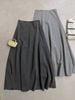 Chân váy suông dài dáng xòe BASIC - XÁM NHẠT - S14 / DÀI 95CM