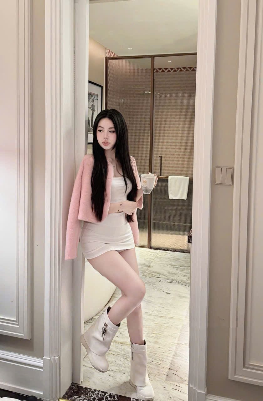  Set 3 món áo quây mix chân váy ngắn kèm áo khoác dạ lông - R304 (EO S<68, M<72) 