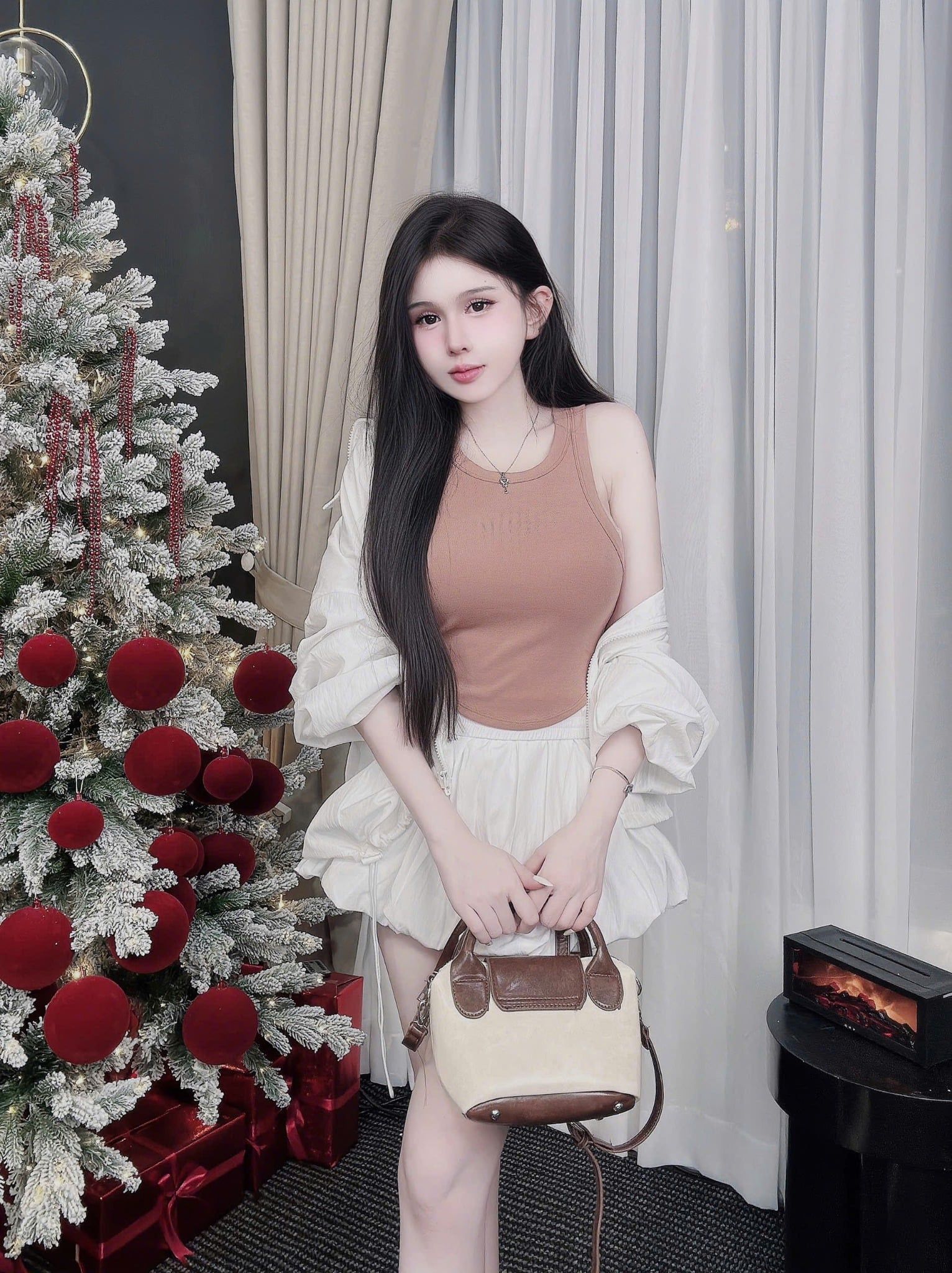  Áo ba lỗ sát nách form ngắn croptop VẠT BẦU - BE - A2 