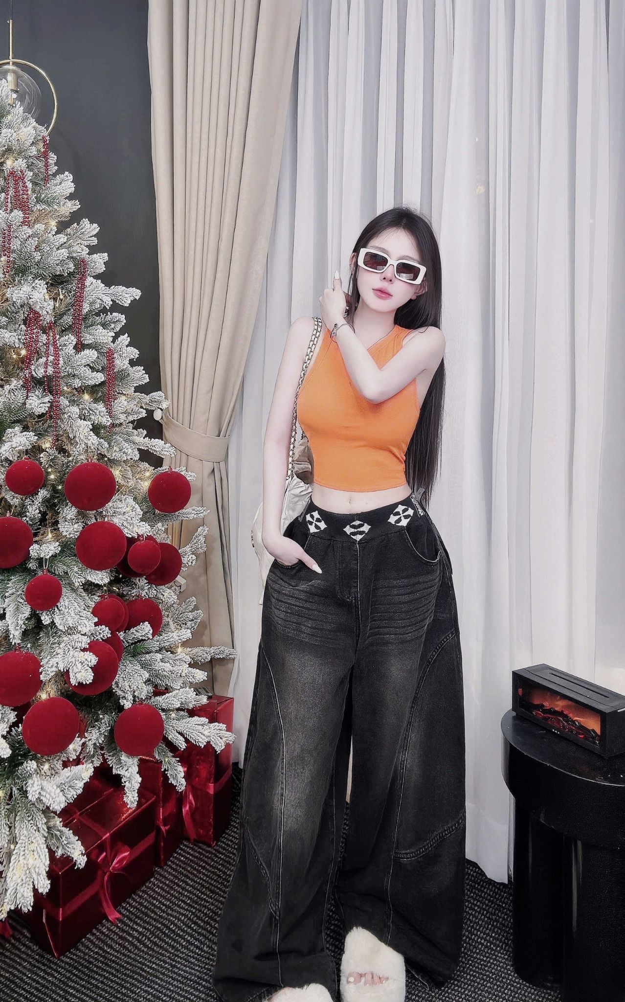  Áo ba lỗ sát nách form ngắn croptop VẠT BẦU - CAM NHẠT - A7 