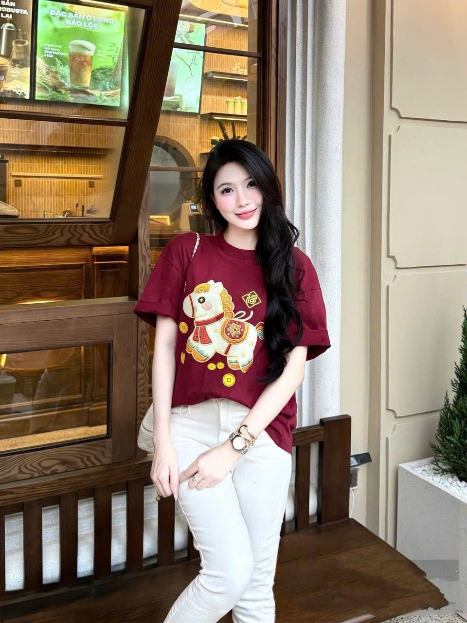  Áo thun năm mới thêu hình ngựa hot - S111 