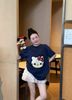 Áo thun form rộng thêu nổi HELLO KITTY - XANH - G47