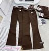 Quần kaki suông ống loe tôn dáng ko kèm nịt - NÂU - Z69 (EO S<66, M<70, L<74) - DÀI 103CM