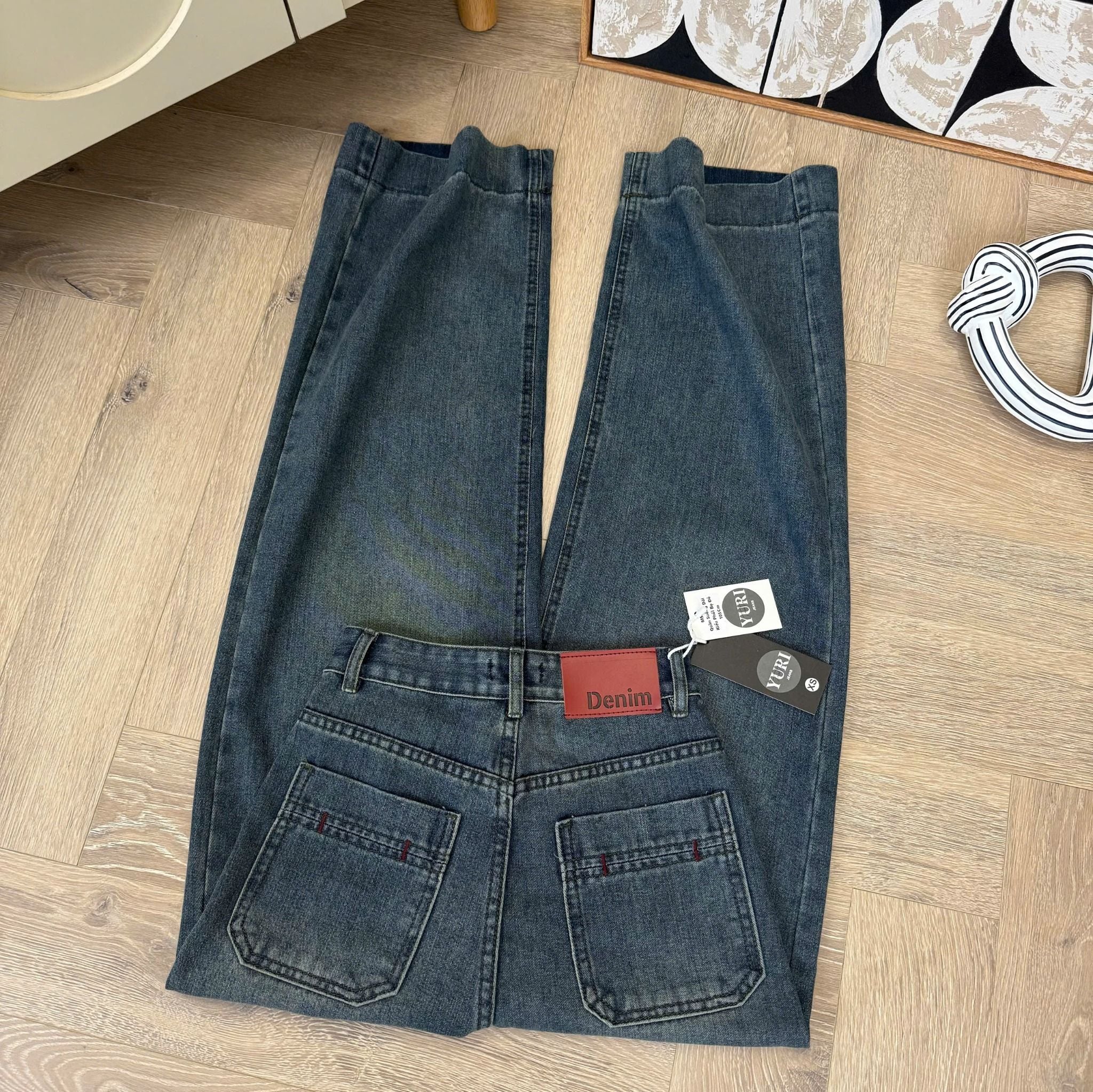  Quần jean suông BASIC ống đứng - ĐẬM - Z16 (EO S<64, M<68, L<72) 