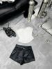 Set áo quây cúp ngực mix quần short da - Z157 (EO S<68, M<72)