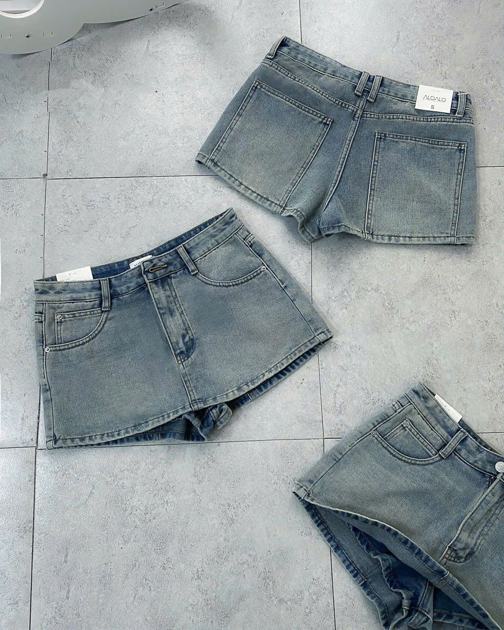  Quần giả váy form ngắn BASIC lưng bản - XANH - C62 (EO S<68, M<72, L<76) 