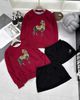  Set áo sweater in hình ngựa mix chân váy ngắn lưng chun - S217 