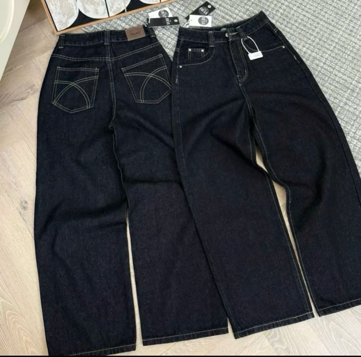  Quần jean ống rộng màu HOT HIT basic viền túi - B165 (EO S<66, M<70, L<74) 