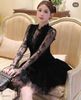 Set 2 món áo ren tay dài mix yếm nhung phối bèo HOT - B189 (EO S<68, M<72, L<76)