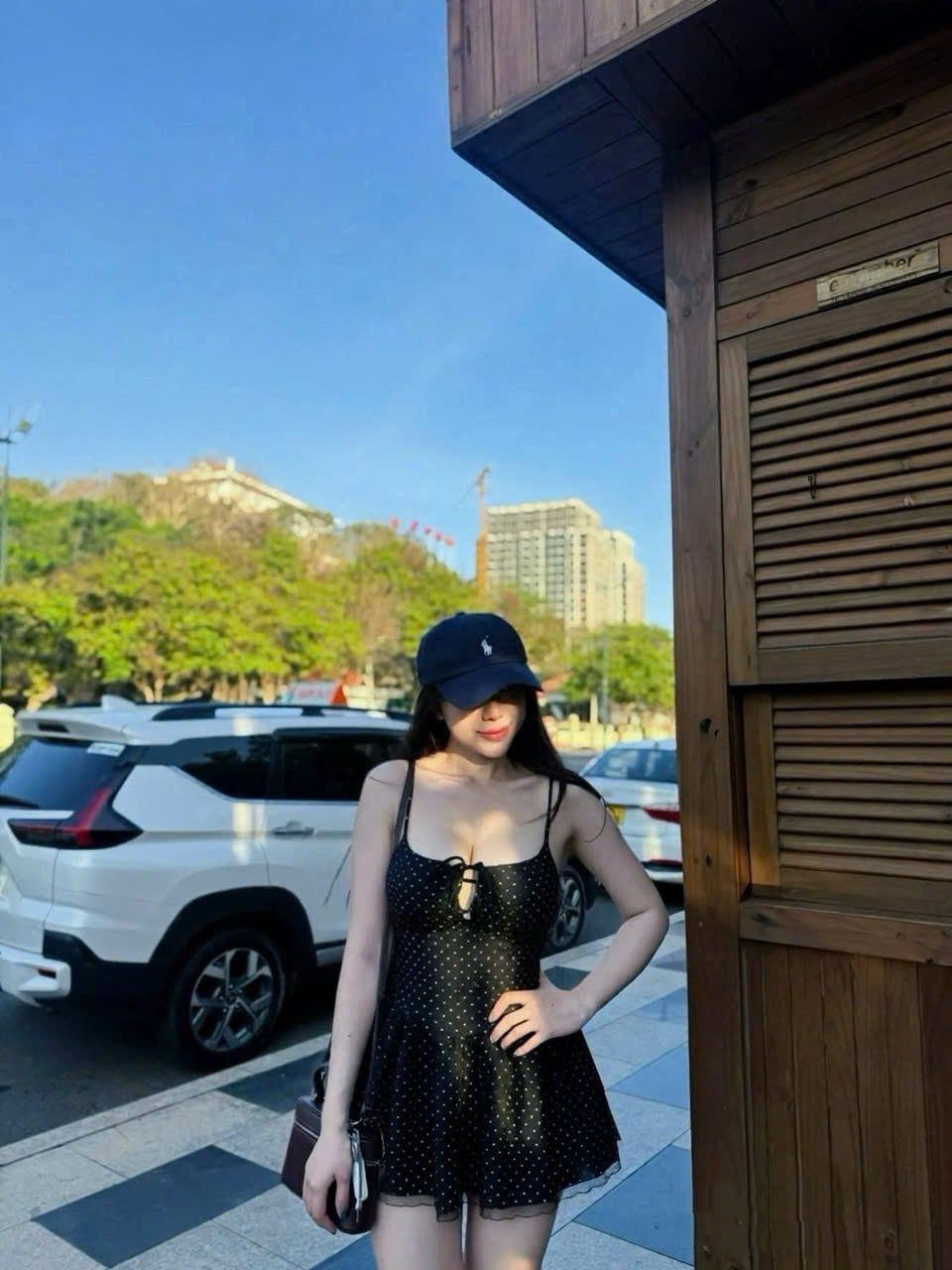  Váy body 2 dây chấm bi buộc dây dáng xòe phối ren - K16 (EO S<68, M<72) 