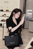  Jum cổ đức đính cúc tròn ép mùng 1 lớp phối ren kèm 2 dây belt - Q9 (EO S<68, M<72,L<76) 