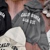 Áo khoác nỉ có nón khóa kéo thêu dập nổi CALIFORNIA - XÁM - K299