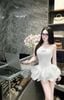 Váy quây nhún dáng bi bồng - TRẮNG - K346