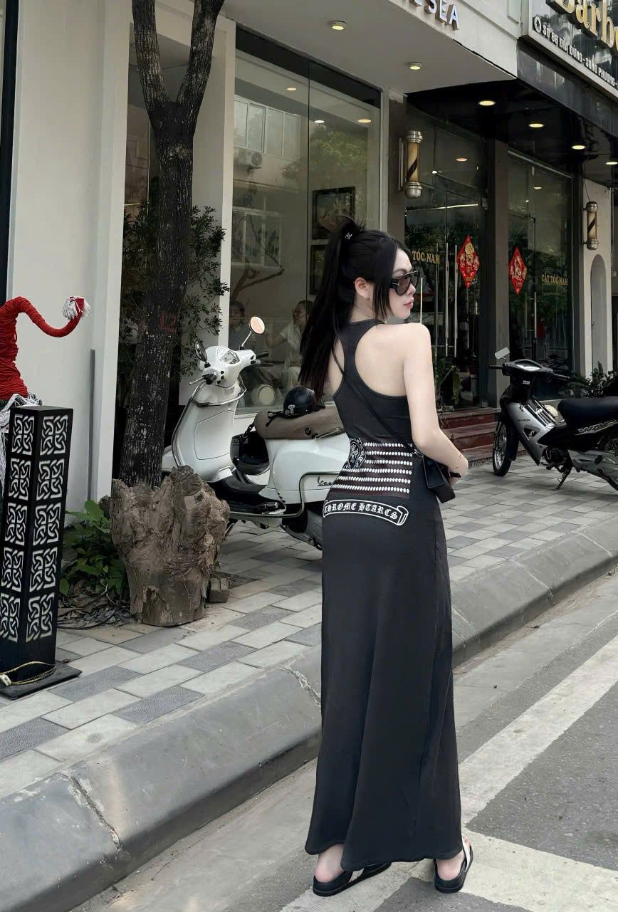  Váy body cổ u Chorme dáng dài siêu xinh - Z5 