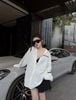 Áo sơ mi tay dài in chữ Balenciaga - TRẮNG - Z36