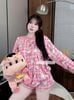 H93 Set áo cổ tròn tay dài mix quần short ngắn lưng chun họa tiết - HELLO KITTY - G13