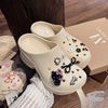 Sục đúc phối gót đục lỗ đính charm dễ thương - ĐEN - P25