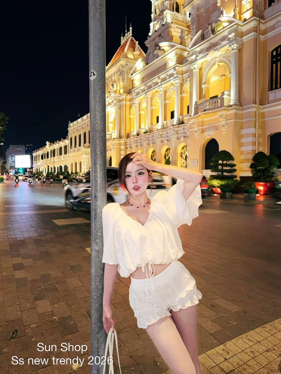  Set 2 món áo tay bồng form ngắn mix quần nhún ngắn - P27 