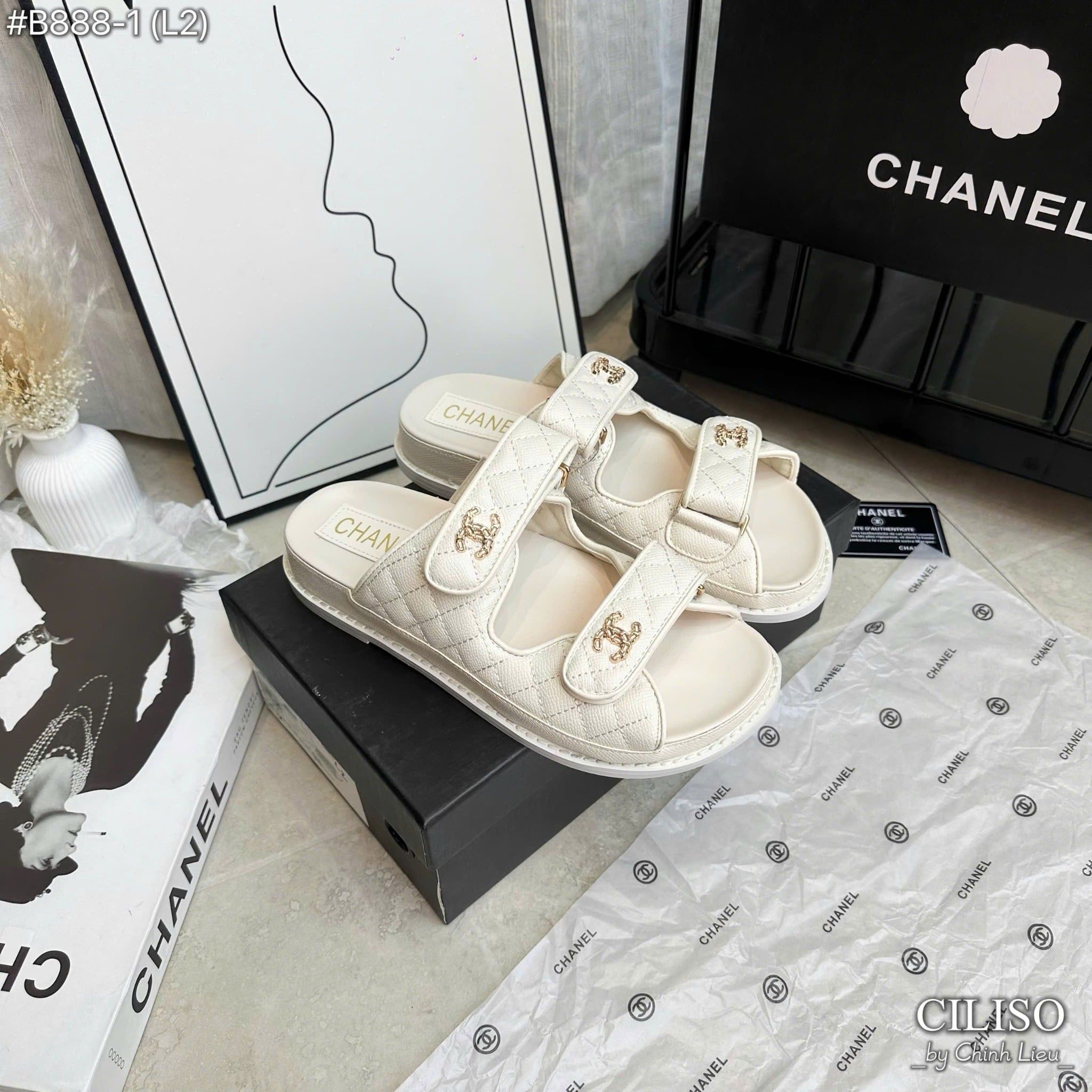  DÉP LÊ quai dán tag Chanel FULLBOX hàng siêu cấp - KEM - G22 