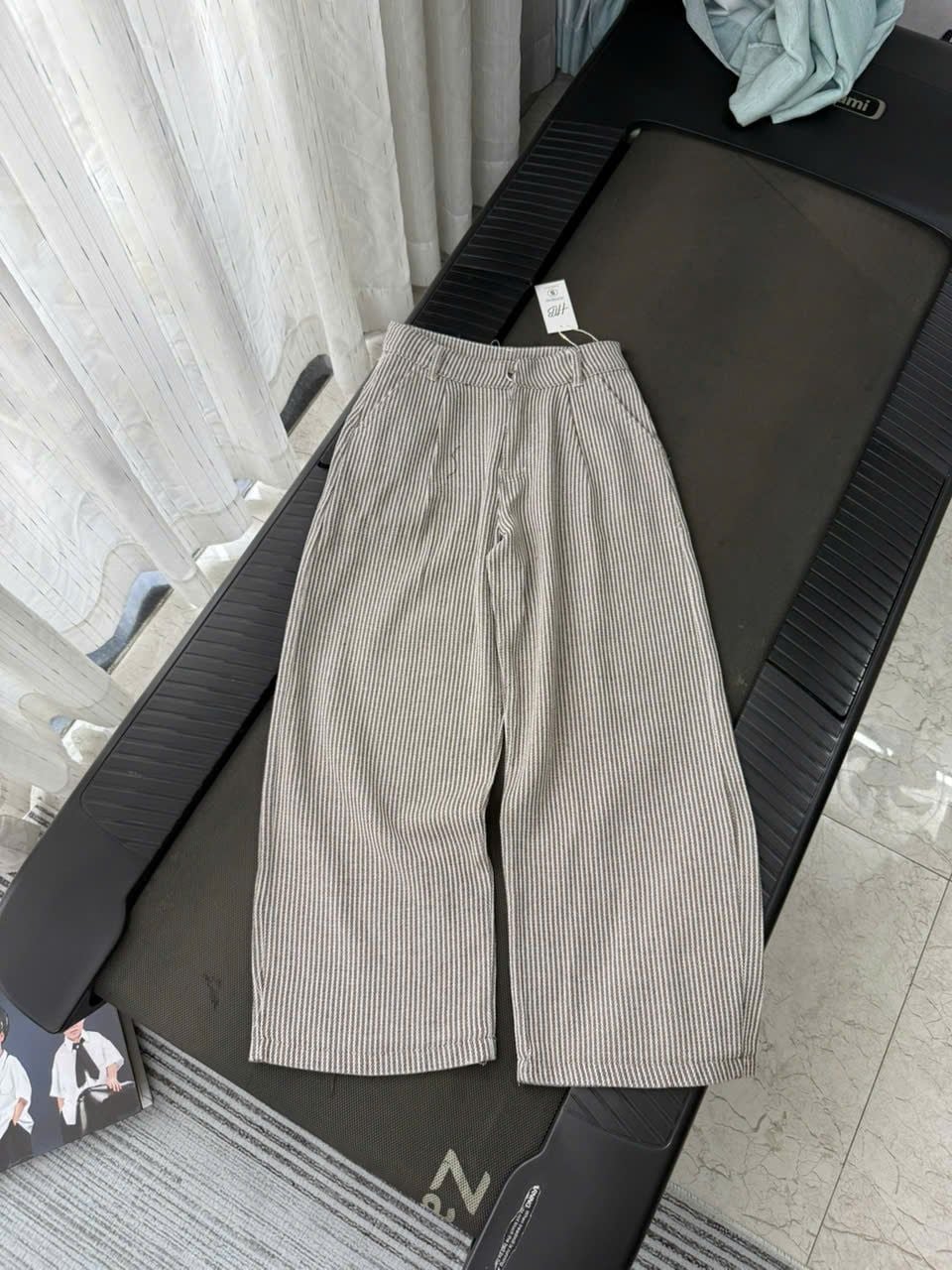 Quần kẻ ống suông dài chất dày dặn - NÂU - E100 (EO S<68, M<72, L<76) 