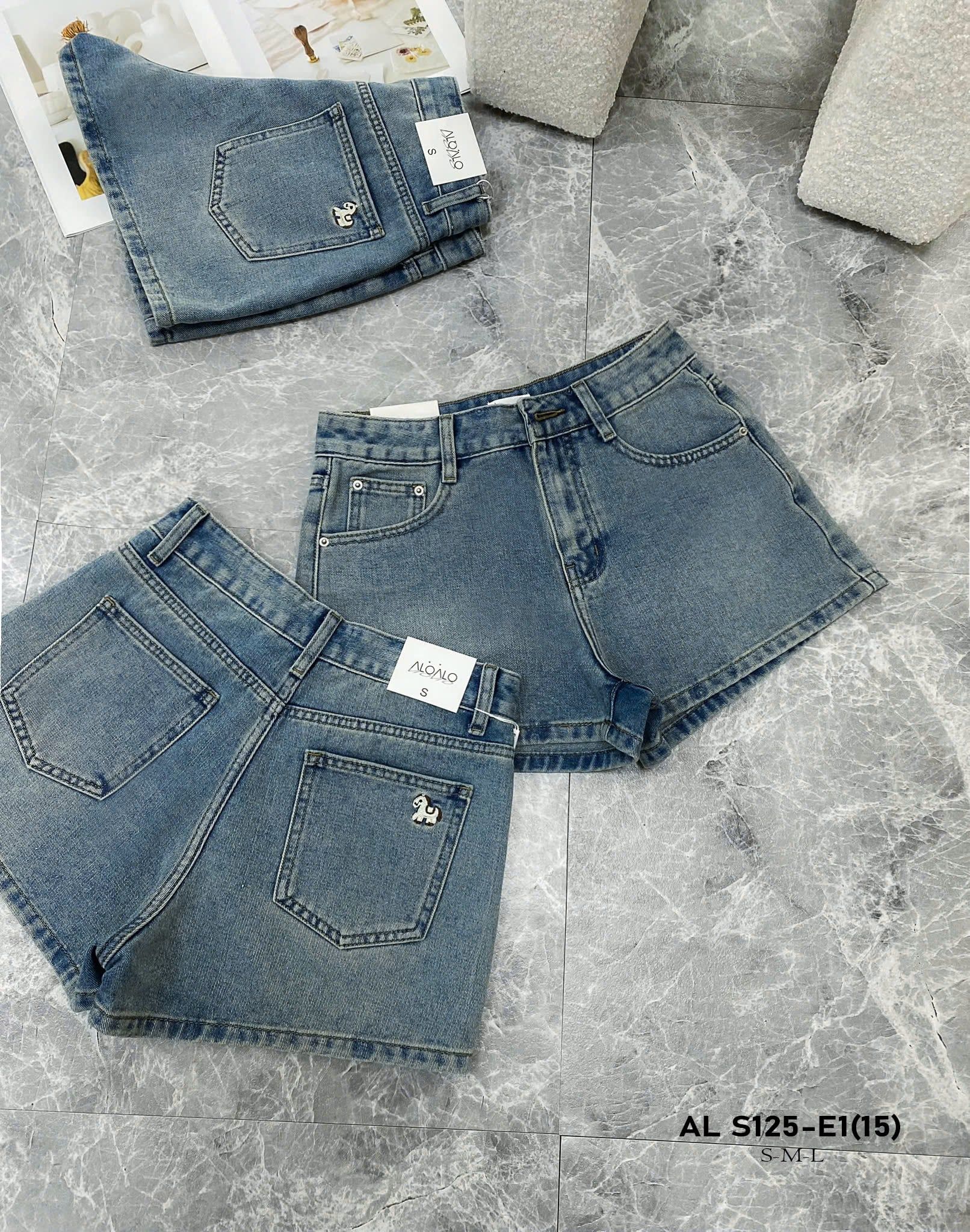  Quần short jean BASIC túi thêu ngựa mini - JEAN - K52 (EO S<66, M<70, L<74) 