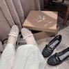  Giày búp bê lưới chấm bi quai ngang nơ - KEM - G27 